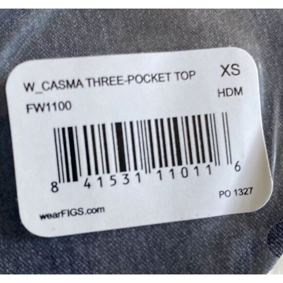 Figs Technical Collection Casma 3 Pocket Scrub Top Chambray Blue Women XS V-Neck - Picture 10 of 11